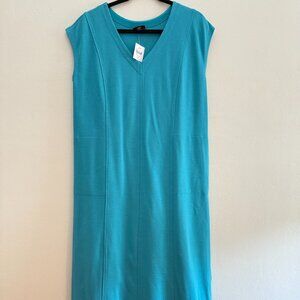 J JILL NWT V-Neck Maxi Dress with Pockets Teal Sz MP